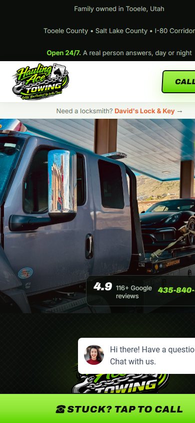 Hauling Ace Towing mobile site